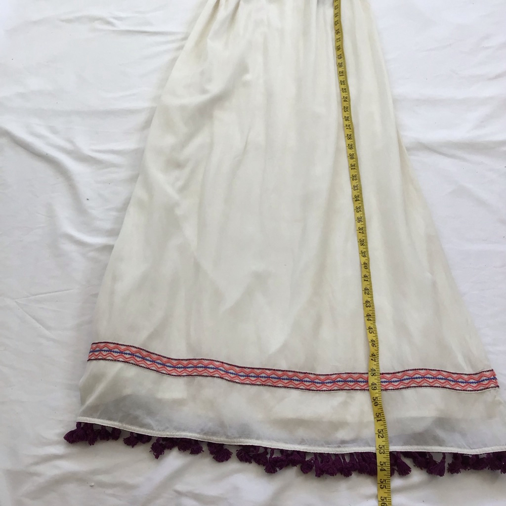 Zingara Women Elegant Fun White Embroidered Maxi Dress S - Picture 11 of 12